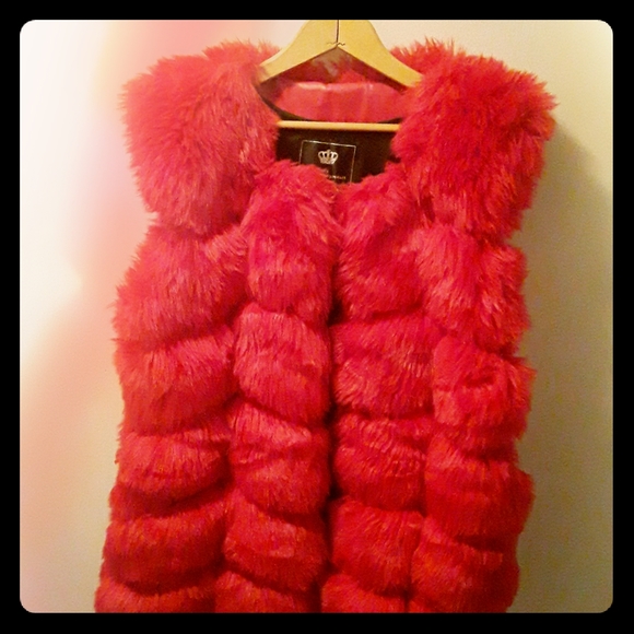 red fur vest
